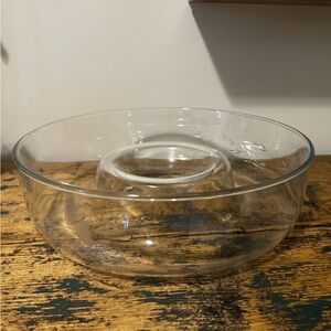 Princess House Clear Glass Chip and Dip Bowl